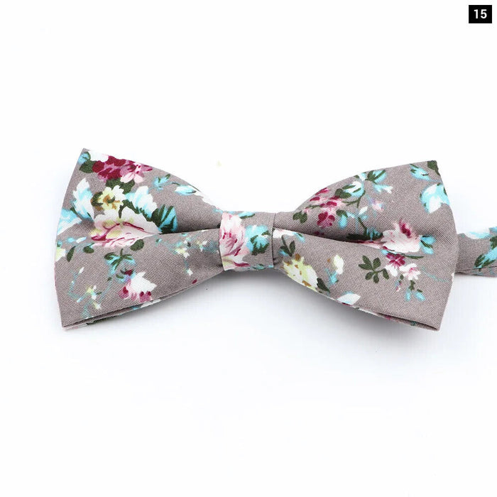 Colourful Floral Bow Ties Fashion Cotton Print For Mens Wedding And Business Suits