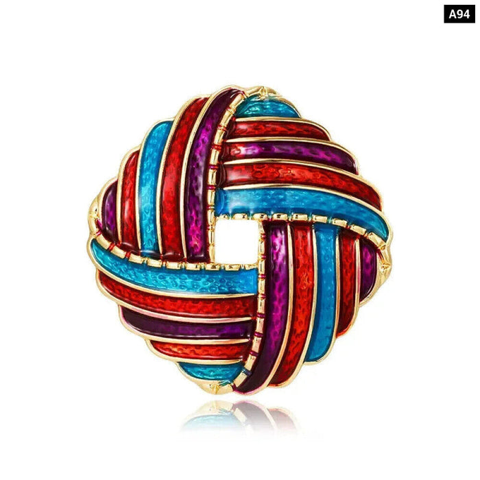 Bohemian Square Enamel Pin For Women Colourful Badge