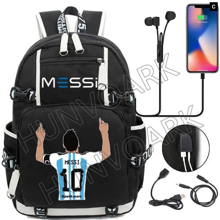 Unisex Messi Hikking Kids Laptop Waterproof School Bag