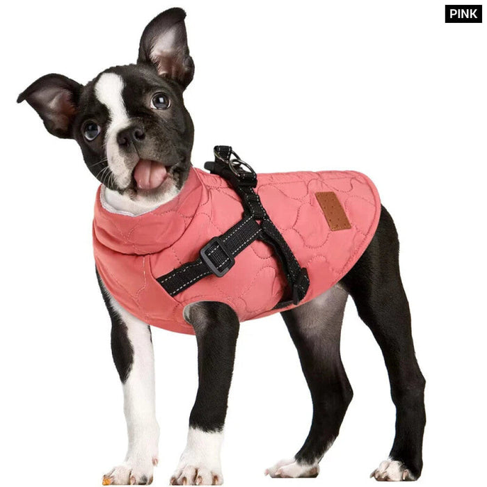 Reflective Turtleneck Dog Jacket With Harness