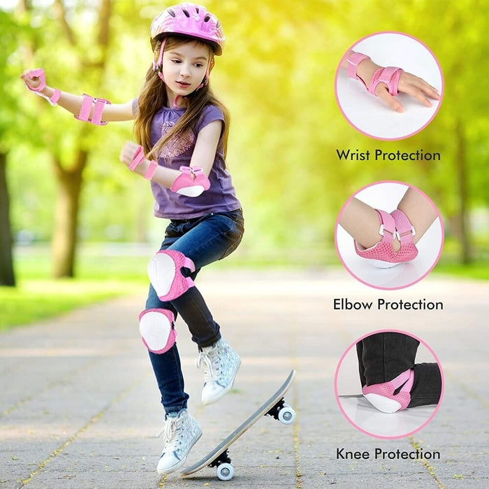 6pcs Kids Knee Elbow Wrist Guards Protective Pads for Biking Riding Cycling Scooter