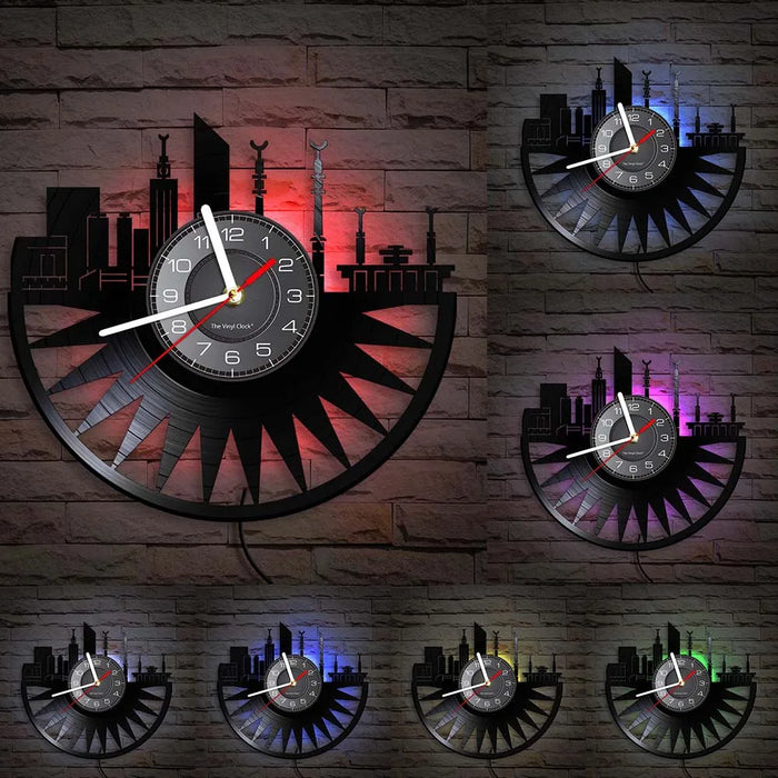 Mecca Skyline Vinyl Record Wall Clock