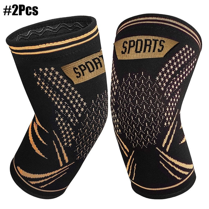 2Pcs Copper Knee Compression Leg Sleeves for Knee Pain Running Weightlifting Workout