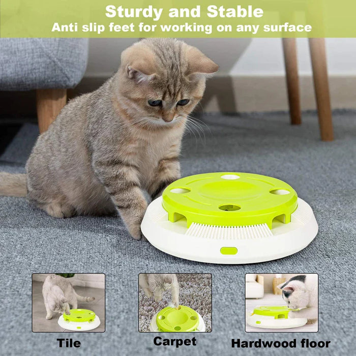 Interactive Cat Toy Electric Flutter Rotating Kitten Exercise Toy With Feather