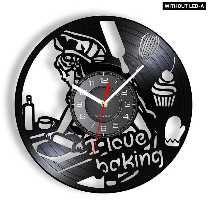 Kitchen Wall Clock Bread Wheat Bakery Sign