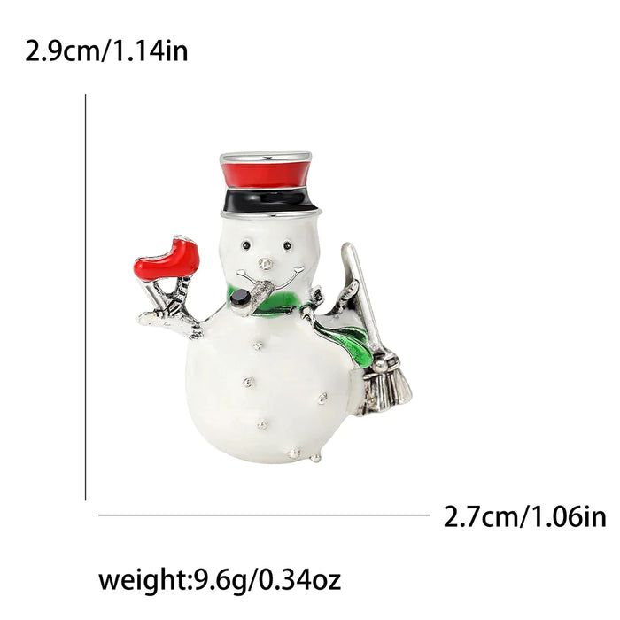 Enamel Snowman Lapel Pin For Women