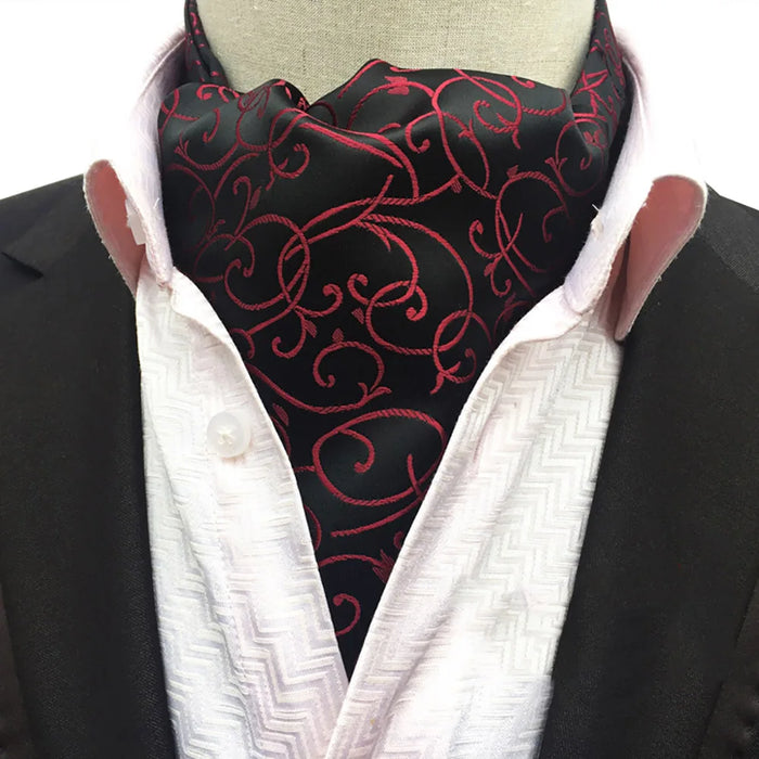 British Gentleman Tie Set Jacquard Paisley Cashew Cravat Ascot Scrunch For Weddings