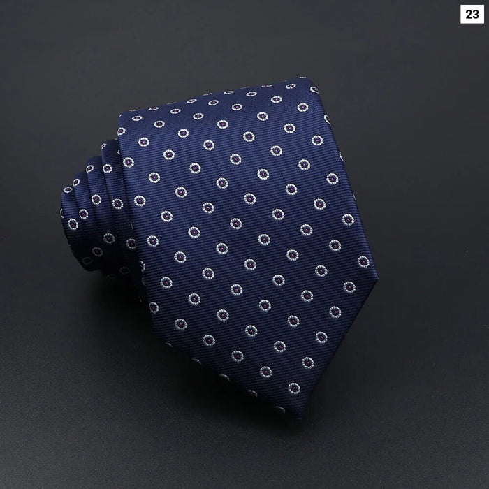 Mens Striped Tie 7Cm Luxury Jacquard Necktie For Business Wedding And Daily Wear