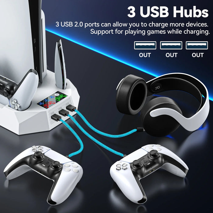 Ps5/Ps5 Slim Stand Controller Charger Cooling Fan