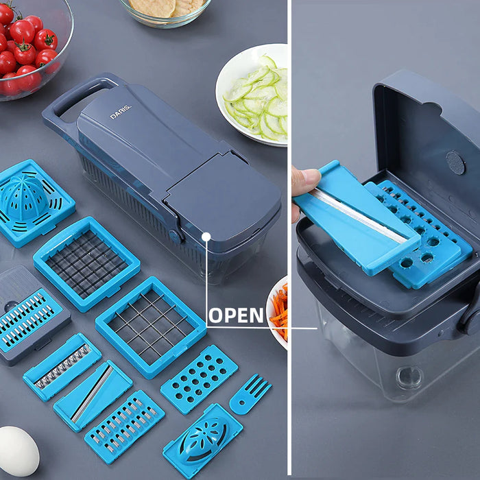 Vegetable Cutter Egg Slicer Dicer Replaceable Blades With Container