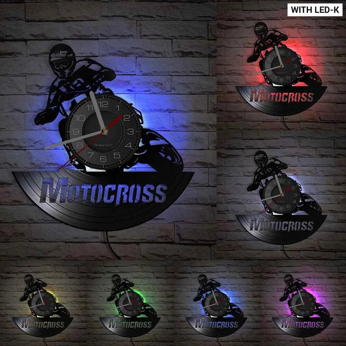 Motocross Vinyl Record Wall Clock