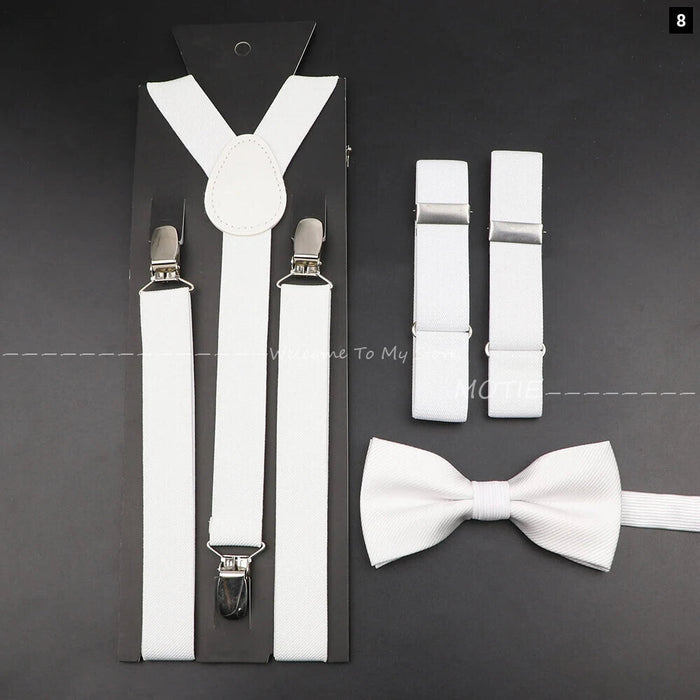 Adjustable Elastic Suspender Set For Weddings