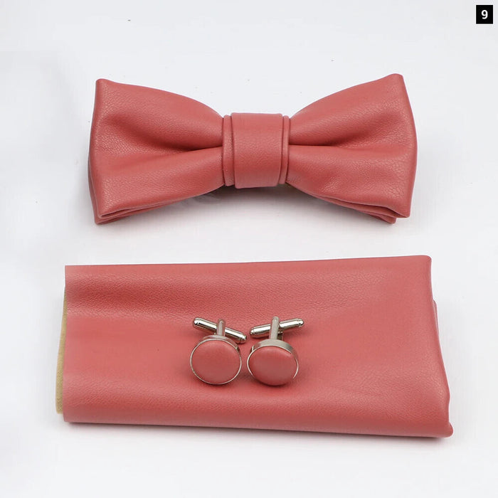 Tie Pocket Square Cufflink And Bowtie Set For Men For Business Weddings And Gifts