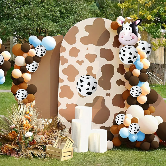 134Pcs Cow Balloon Set Cow Head Aluminum Film Balloon Farm Animal Themed Party Decorations Or Birthday Party Decorations