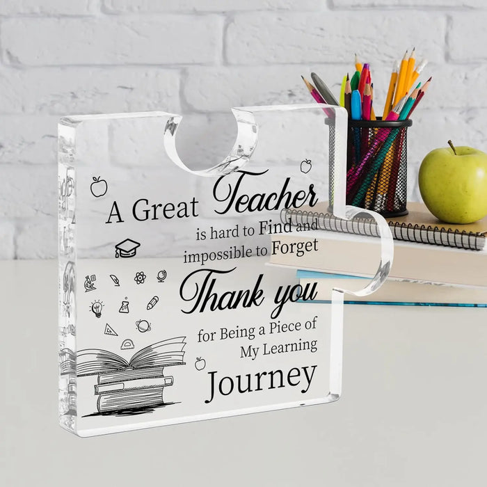 Unique Puzzle Shaped Acrylic Plaque For Teachers Perfect Christmas Gift!