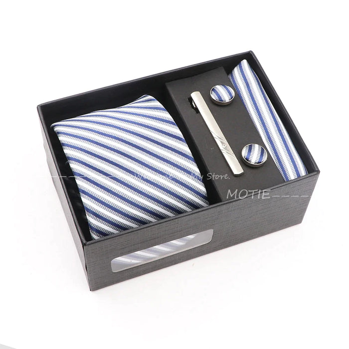 Classic Striped Tie Set For Weddings And Daily Wear