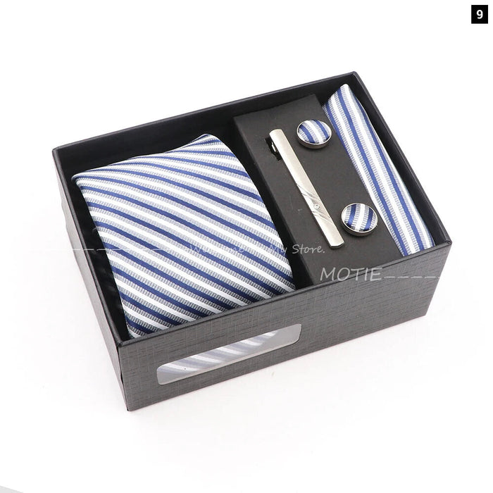 Classic Striped Tie Set For Weddings And Daily Wear