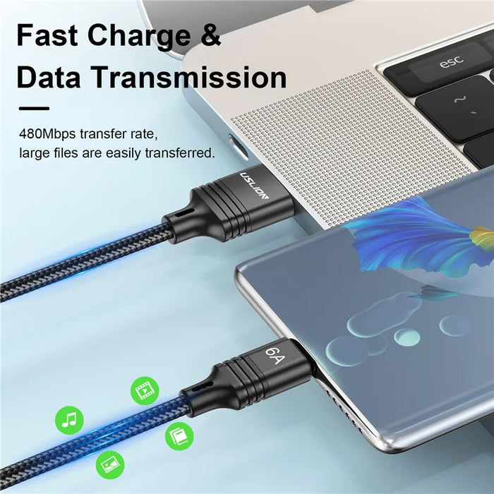 66W Fast Charging Usb C Cable For Samsung Xiaomi