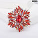 Luxury Women Brooch Sparkling Glass Big Flowers Pin In 6