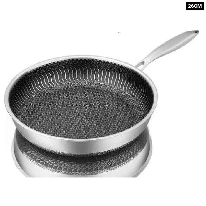 Tri Ply Stainless Steel Frying Pan With Double Sided Wok For All Stoves