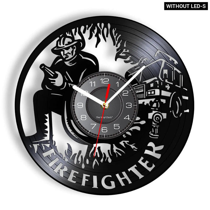 Firefighter Wall Clock With Maltese Cross Design