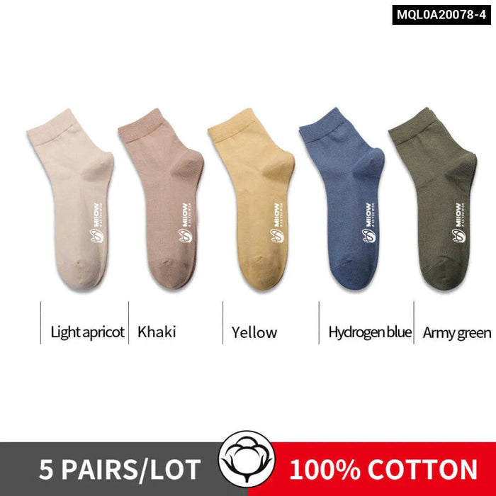 5 Pairs Cotton Mens Dress Socks