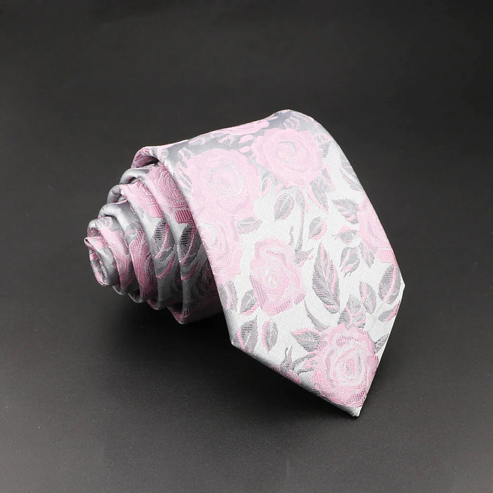 Floral Rose Tie For Men For Parties Business And Daily Wear