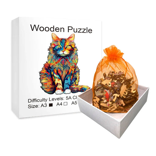 Colour Changing Cat Wooden Puzzle