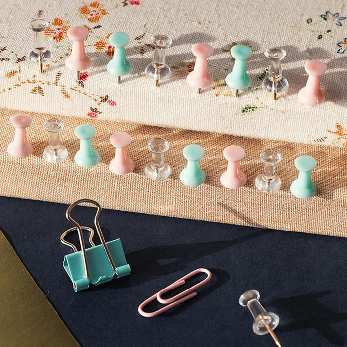 72 Pieces Rose Gold Binder Clips Push Pins