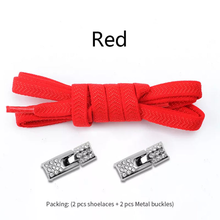 Elastic Sneakers Diamond Cross Locks Without Ties Shoe Laces For Kids & Adults Shoes 8Mm Width