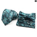 Graceful Floral Tie Set Purple Blue Pocket Square