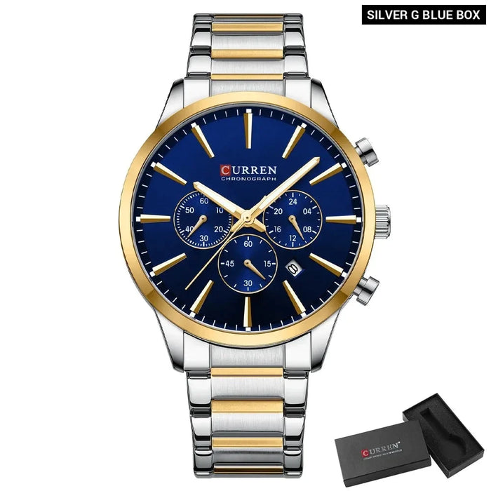 Stainless Steel Chronograph Quartz Watches With Luminous