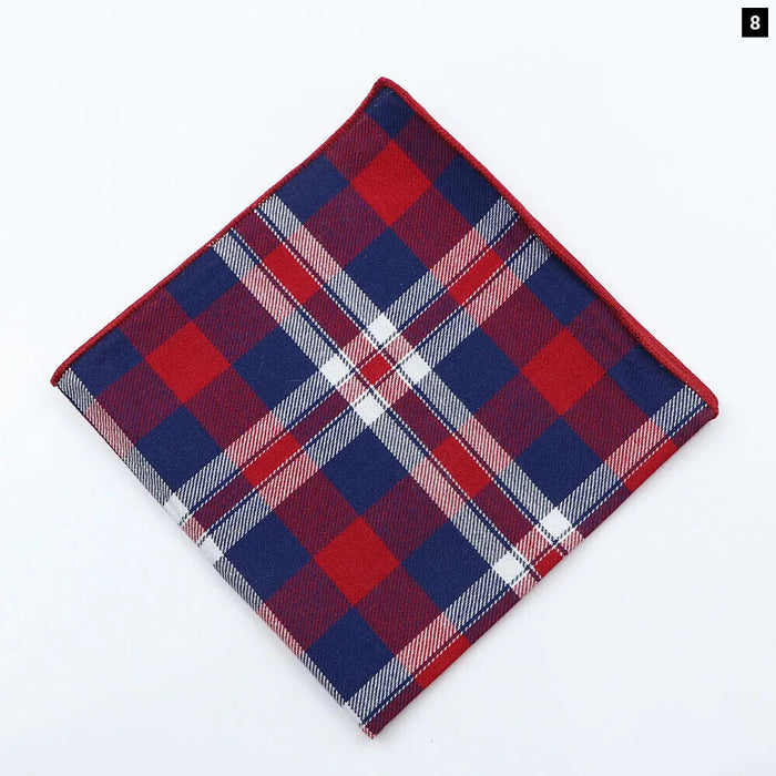 Vintage Plaid Cotton Hankerchiefs Pocket Squares