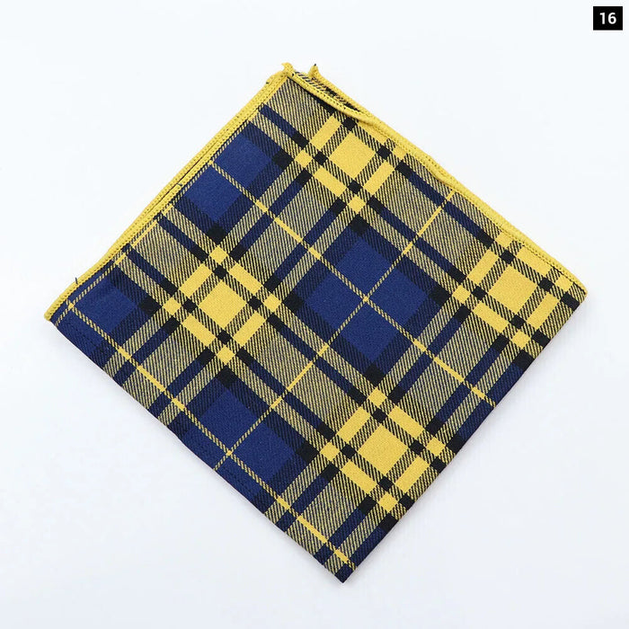 Vintage Plaid Cotton Hankerchiefs Pocket Squares