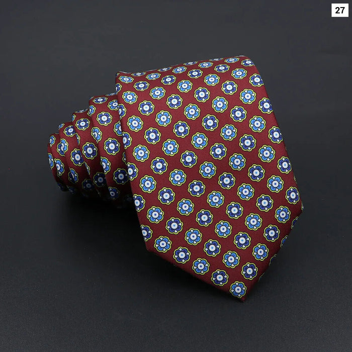 Super Soft Paisley Necktie 7Cm Slim Business Tie For Men