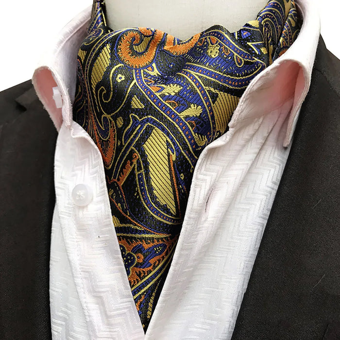 British Gentleman Tie Set Jacquard Paisley Cashew Cravat Ascot Scrunch For Weddings