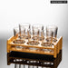 Clear Glass Liquor Cup Set With Graduated Line And Holder