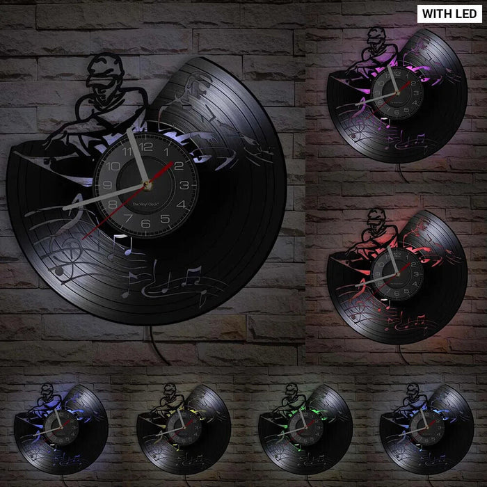 Dj Mixer Vinyl Record Wall Clock