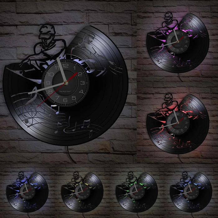 Dj Mixer Vinyl Record Wall Clock