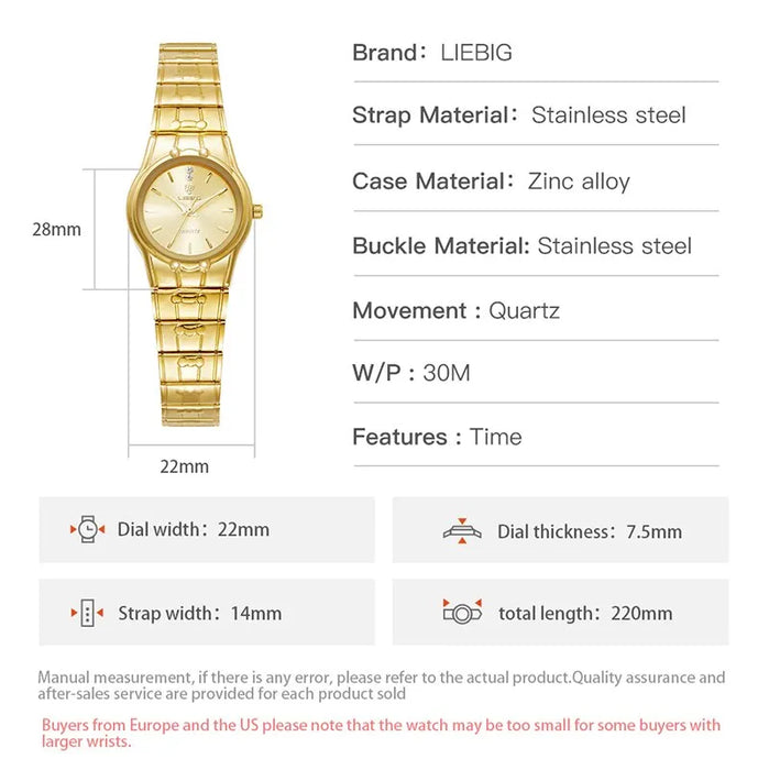 Fashion Quartz Wristwatch Women Men Luxury Full Steel 3Bar Waterproof Watches For Female Ladies Clock