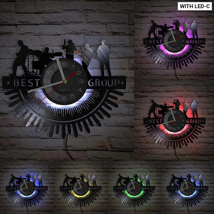 Rock Band Silhouettes Wall Clock