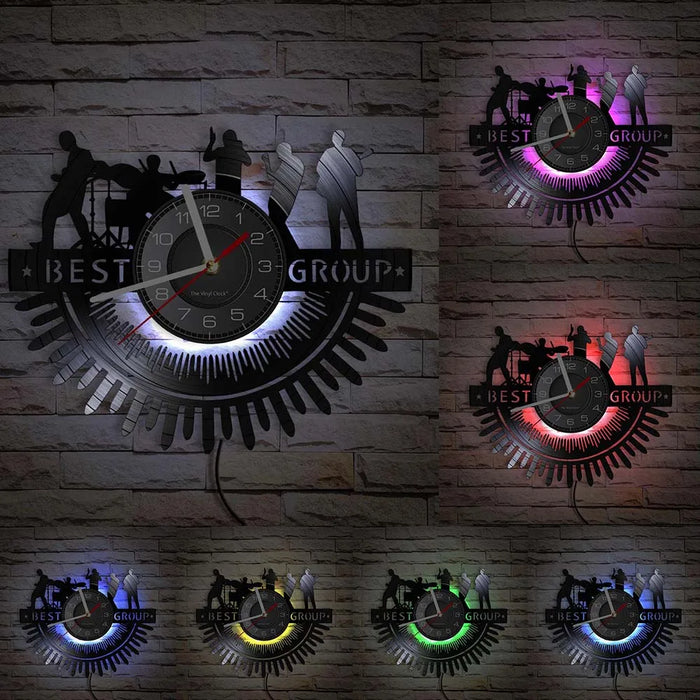 Rock Band Silhouettes Wall Clock