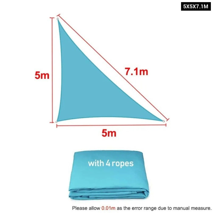 Waterproof Skyblue Square Rectangle Shade Sail Garden Terrace Canopy Swimming Sun Shade Sail Awning 420D