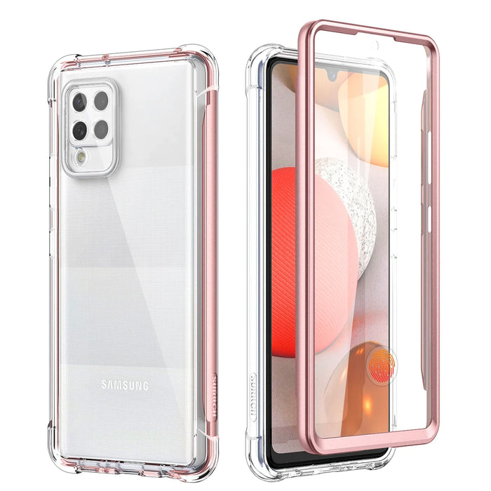 360 Full Body Double Layer Clear Case For Samsung Galaxy A42 Shockproof Cover With Built In Screen Protector