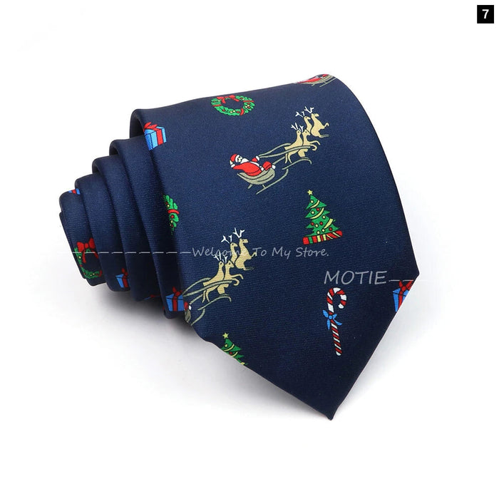 Christmas Necktie Santa Claus Green Tree Tie For Parties And Gifts