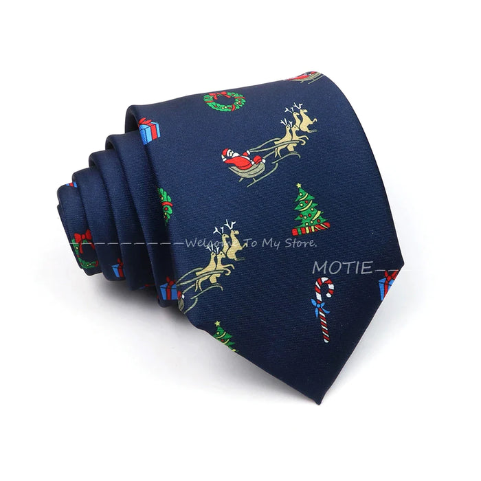 Christmas Necktie Santa Claus Green Tree Tie For Parties And Gifts