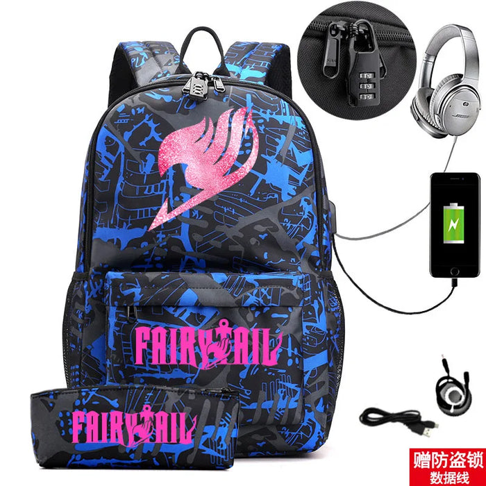Fairy Tail Anime Backpacks For Kids And Teens School Travel And Leisure Bags