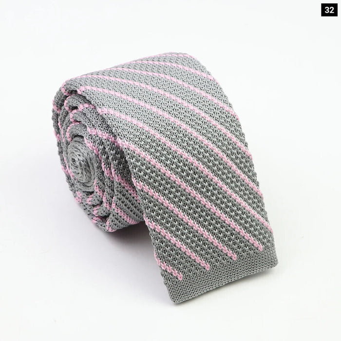 Classic Knit Neck Ties Plaid Dots 6Cm Width Business And Wedding