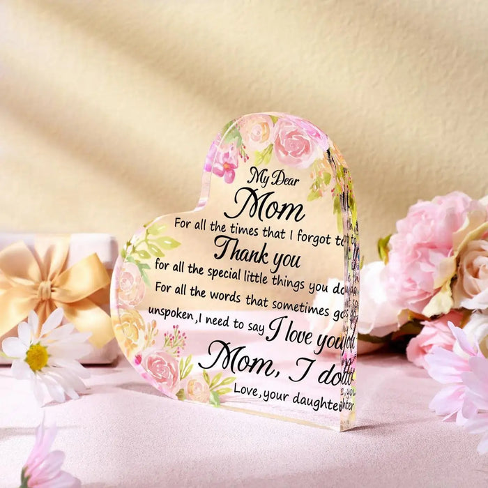 Mother's Day Heart Acrylic Plaque Son & Daughter Gift