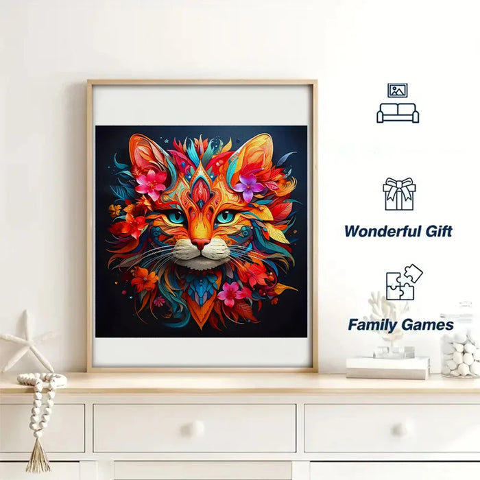 Flower Cat Wooden Puzzle